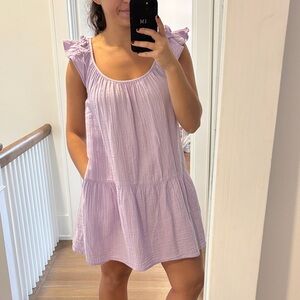 Lilac Sleeveless Ruffle Dress
